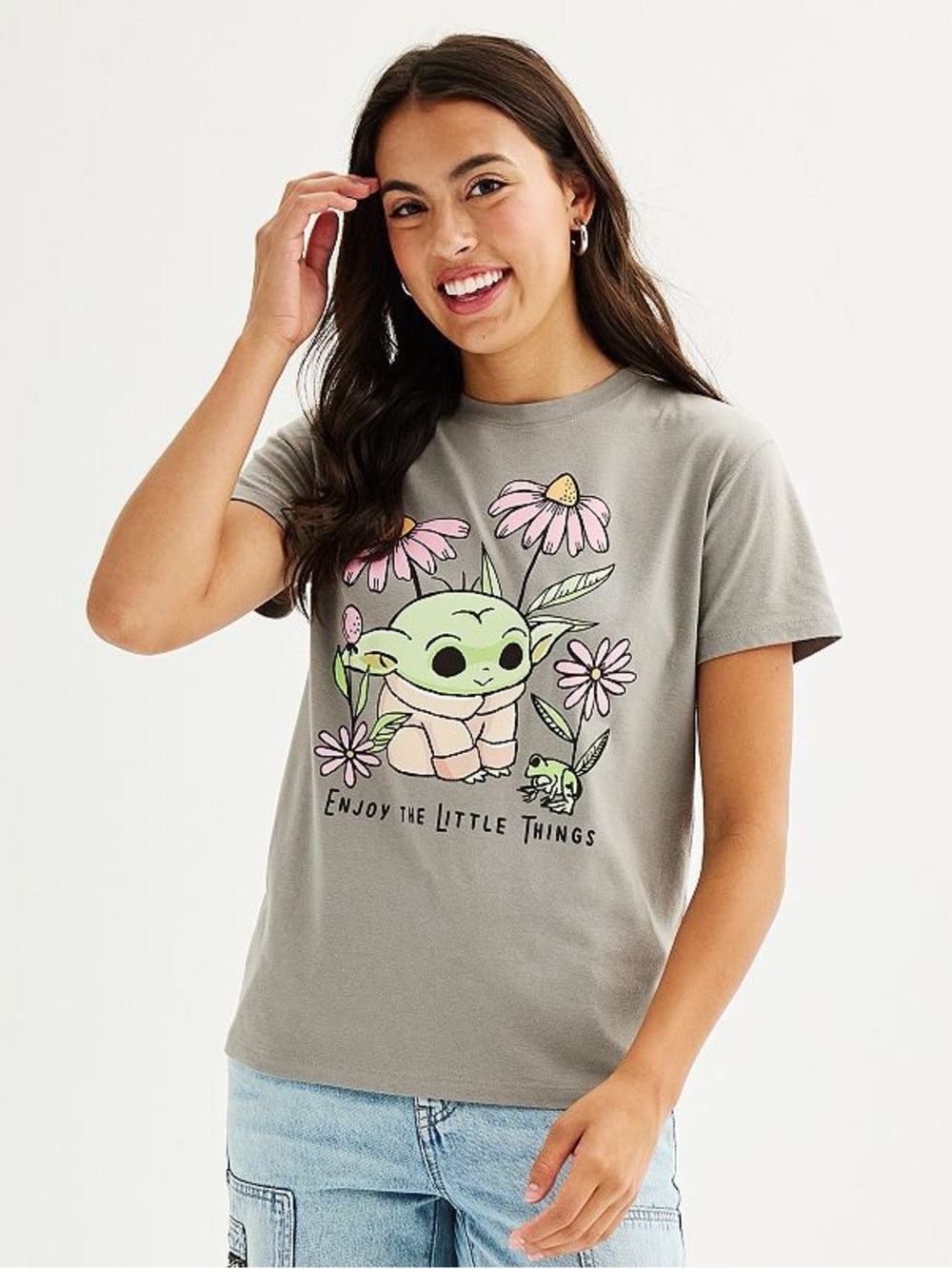 Star Wars Mandalorian Grogu "Enjoy the Little Things" Graphic Tee Women’s Large